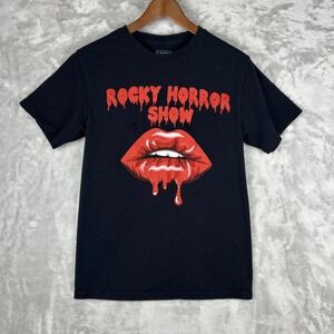 Rocky Horror Show Lips Graphic T-Shirt Medium‎ Black Cotton Movie Musical